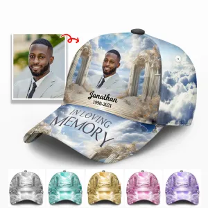 Memorial Upload Photo Heaven Gate Sky, In Loving Memory Personalized Classic Cap