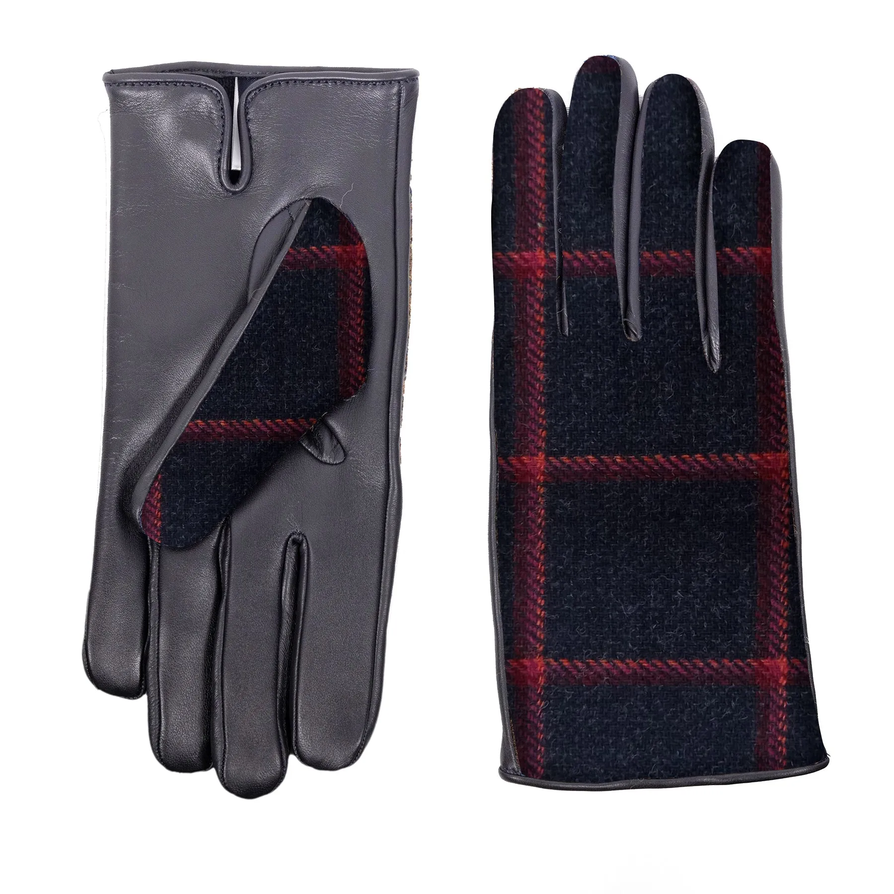 Men's leather gloves with  Holland & Sherry superfine wool top