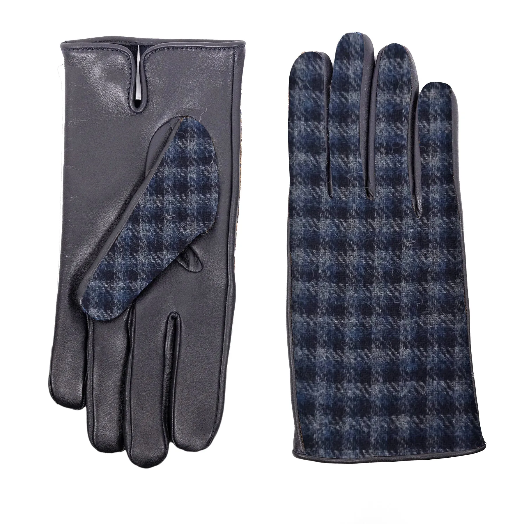 Men's leather gloves with  Holland & Sherry superfine wool top