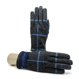 Men's leather gloves with  Holland & Sherry superfine wool top