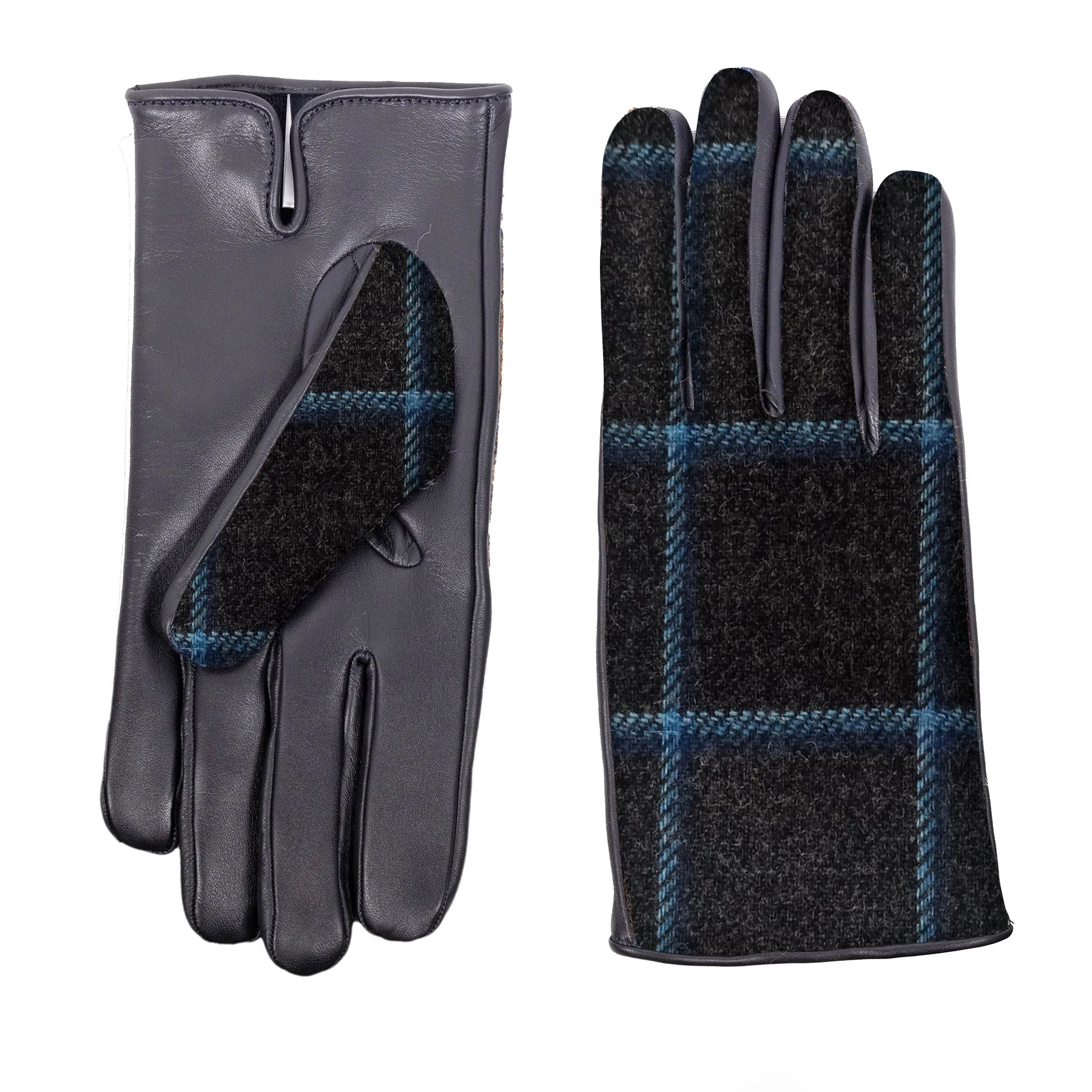 Men's leather gloves with  Holland & Sherry superfine wool top