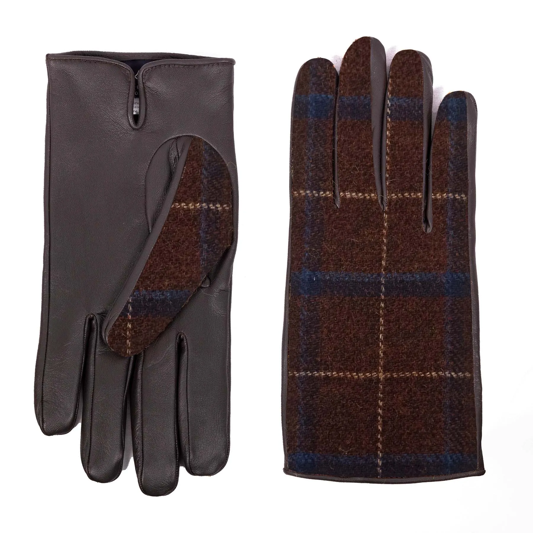 Men's leather gloves with  Holland & Sherry superfine wool top