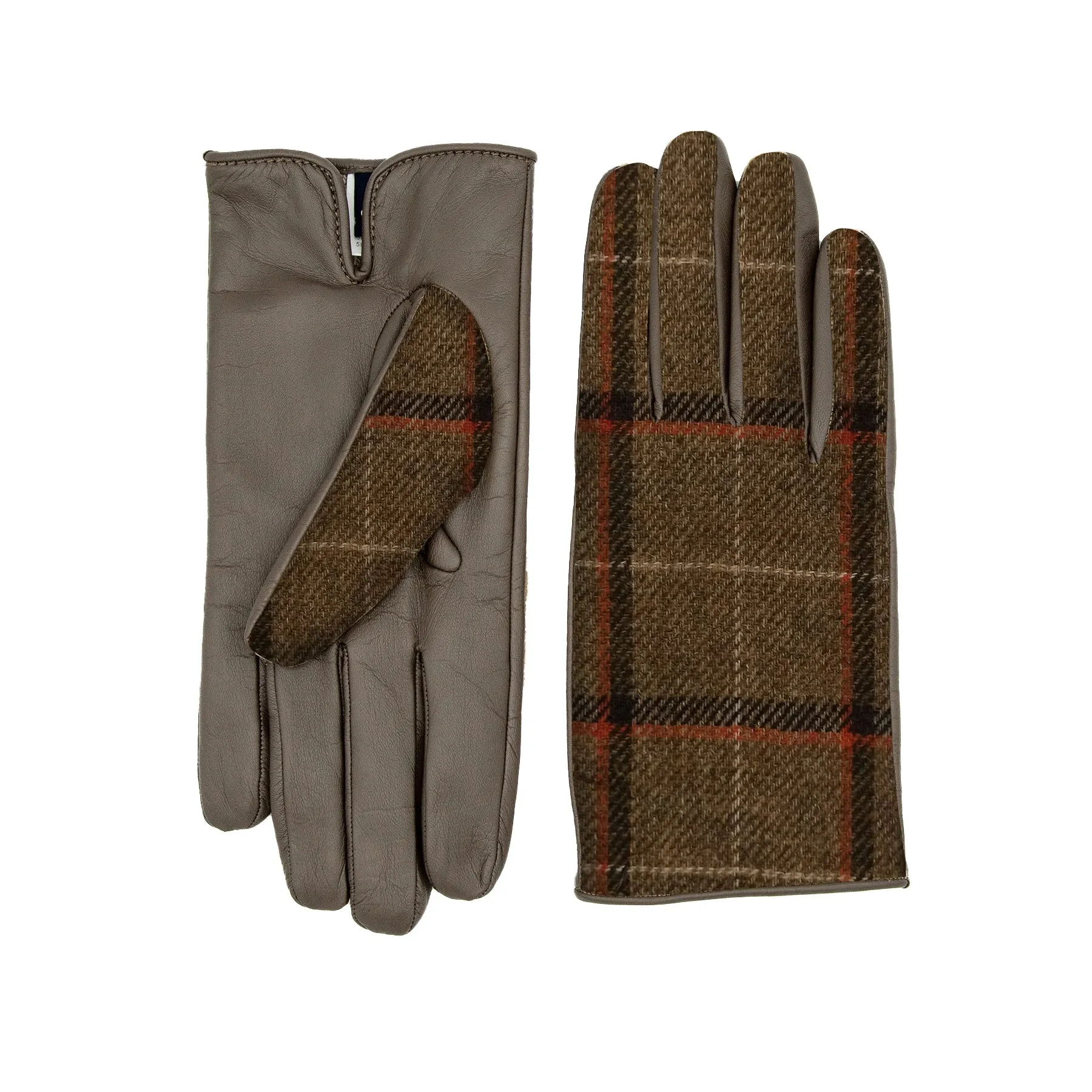 Men's leather gloves with  Holland & Sherry superfine wool top