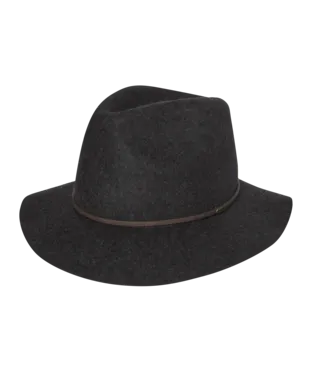 Mens Mid Brim Fedora Rajah CHAR MARLE