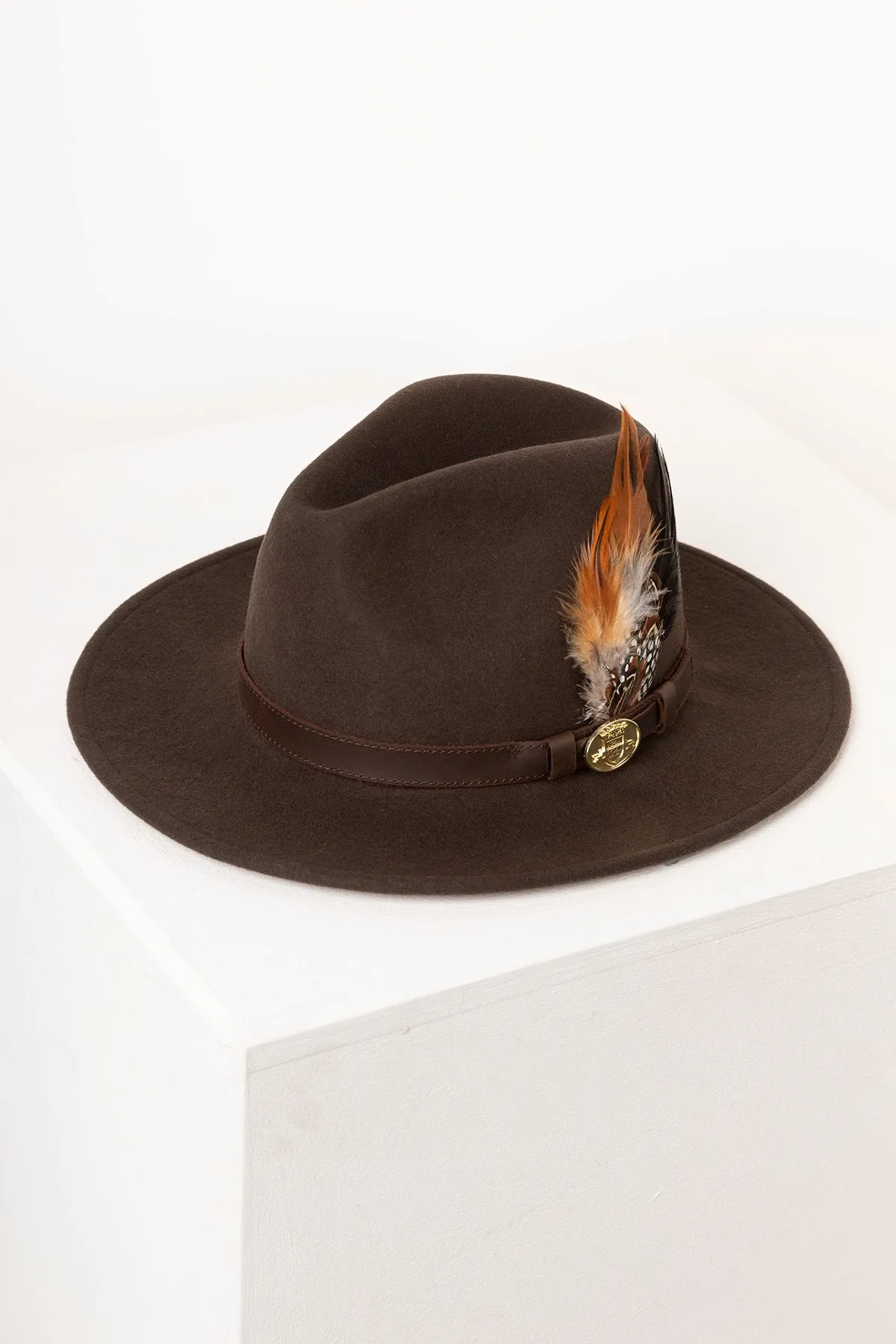 Men's Wool Fedora Hat With Feather - Danby