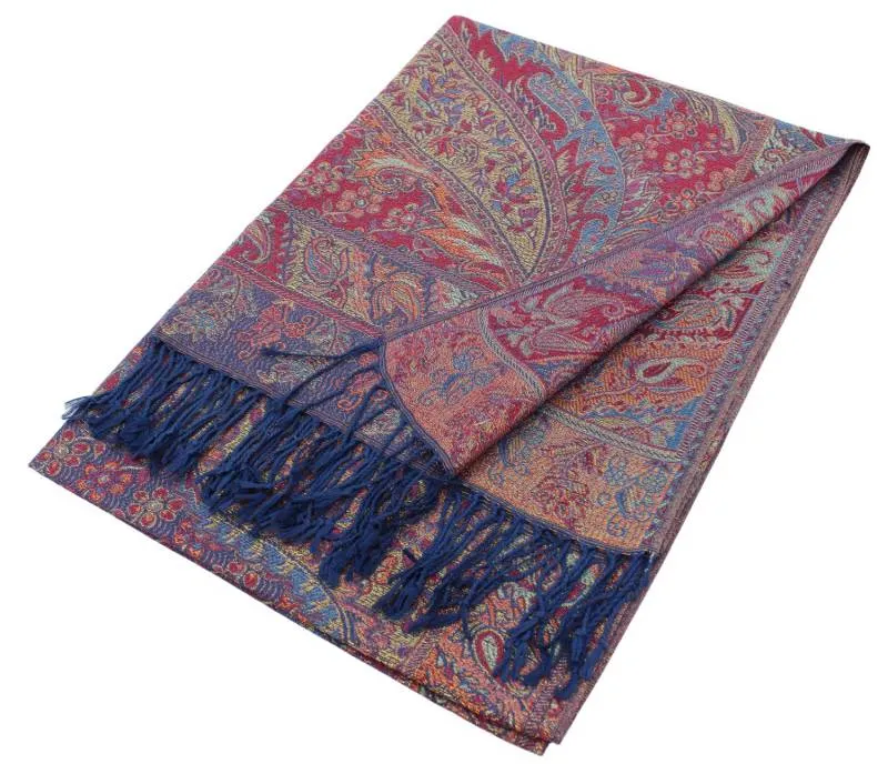 Metallic Paisley Pashmina Shawls 085