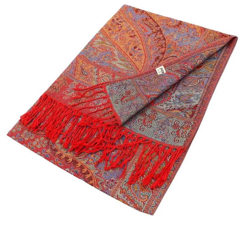 Metallic Paisley Pashmina Shawls 085