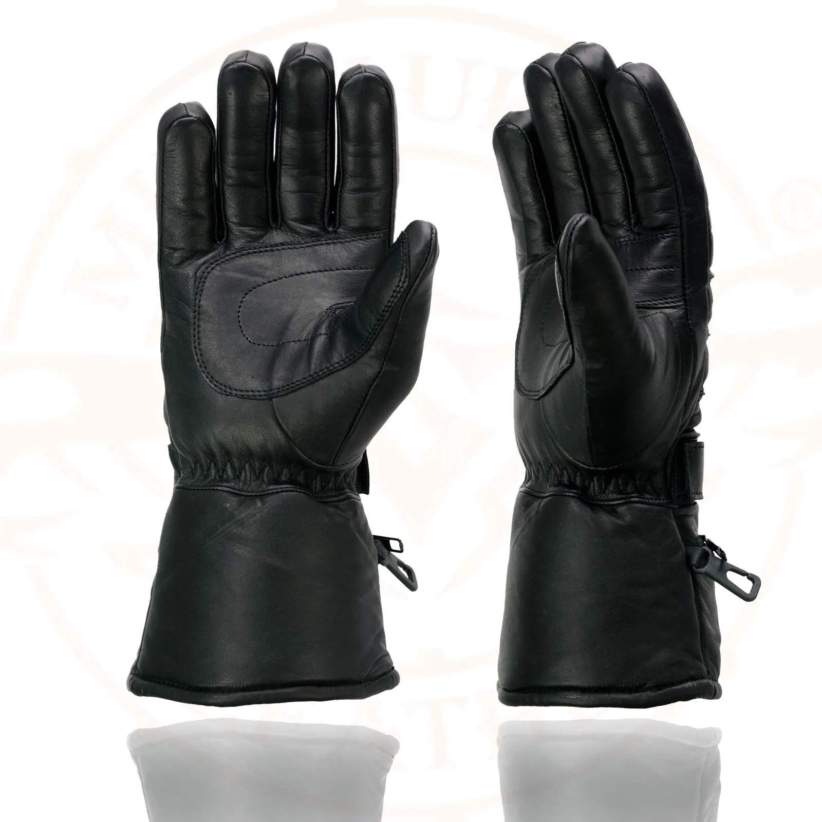 Milwaukee Leather SH232 Men's Black Leather Warm Lining Gauntlet