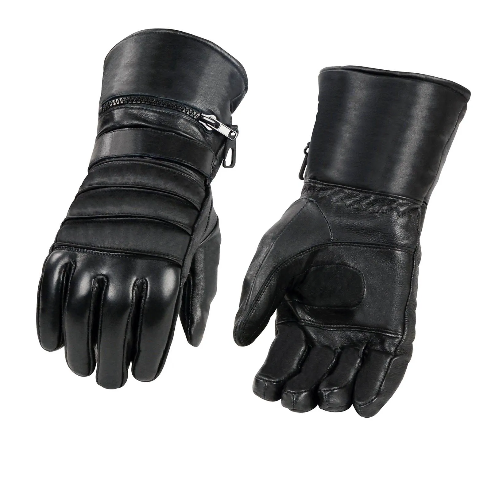 Milwaukee Leather SH232 Men's Black Leather Warm Lining Gauntlet