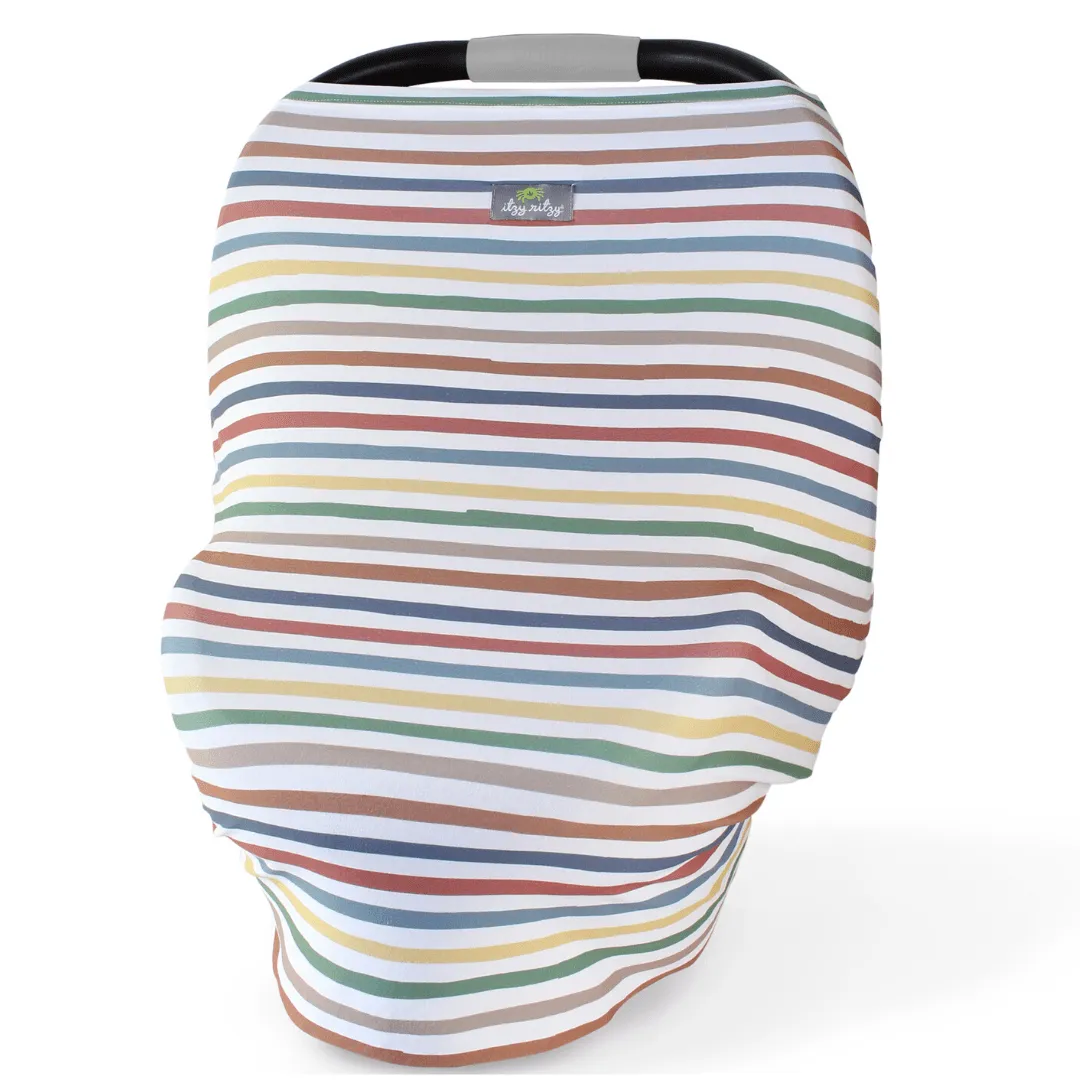 Mom Boss 4-in-1 Multi-Use Cover - Dusty Rainbow Stripe