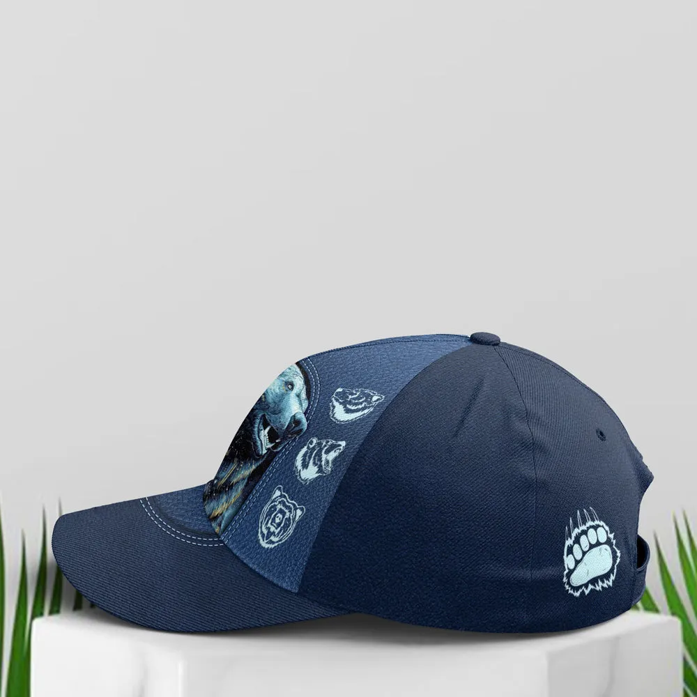 Navy Blue Darkness Moonlight Bear Baseball Cap Coolspod