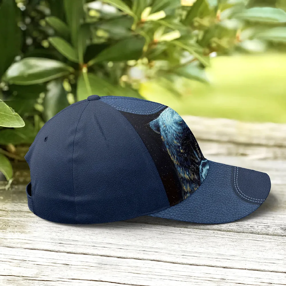 Navy Blue Darkness Moonlight Bear Baseball Cap Coolspod