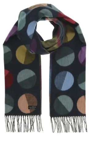 Navy Dots Oversized Cashmink Scarf