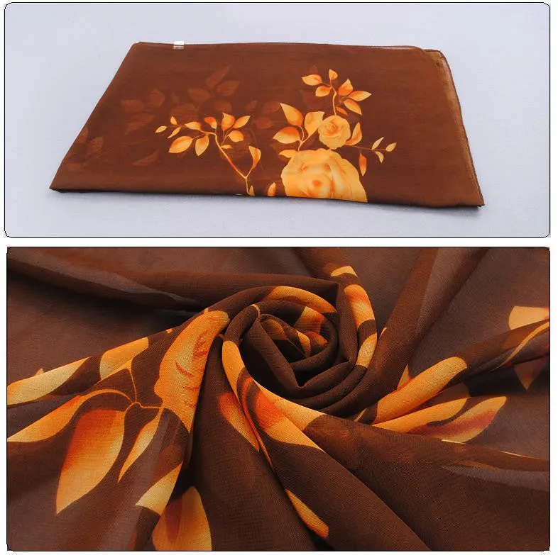 New fashion style designer chiffon silk scarves women headband sunscreen spring autumn accessories kerchief