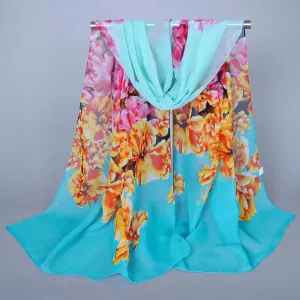 New fashion style designer chiffon silk scarves women headband sunscreen spring autumn accessories kerchief