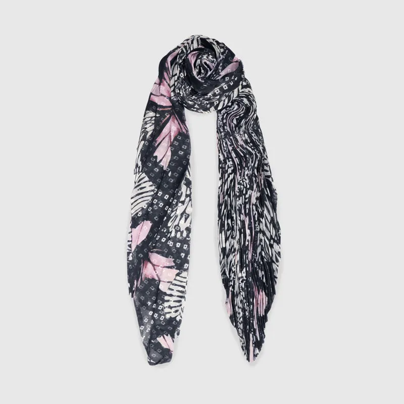 Nordic Butterfly Cinch-Pleated Scarf