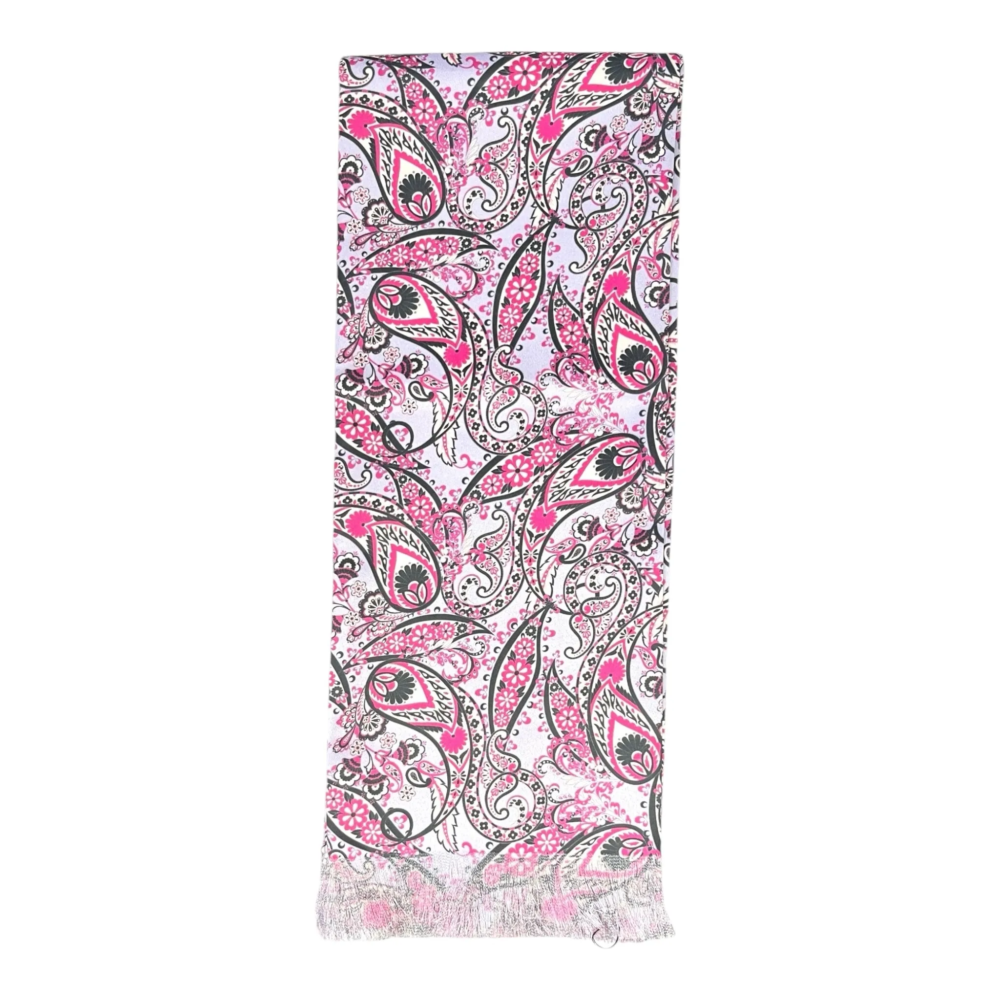 Onion Pink Paisley Printed Scarf With Pocket Square