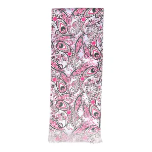 Onion Pink Paisley Printed Scarf With Pocket Square