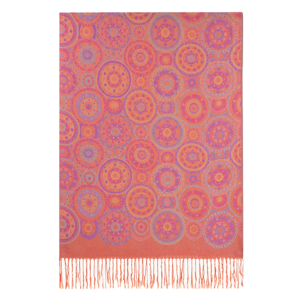 Orange Bohemian Mandala Pashmina