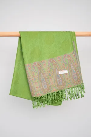 Pashmina Scarf, Olive Paisley