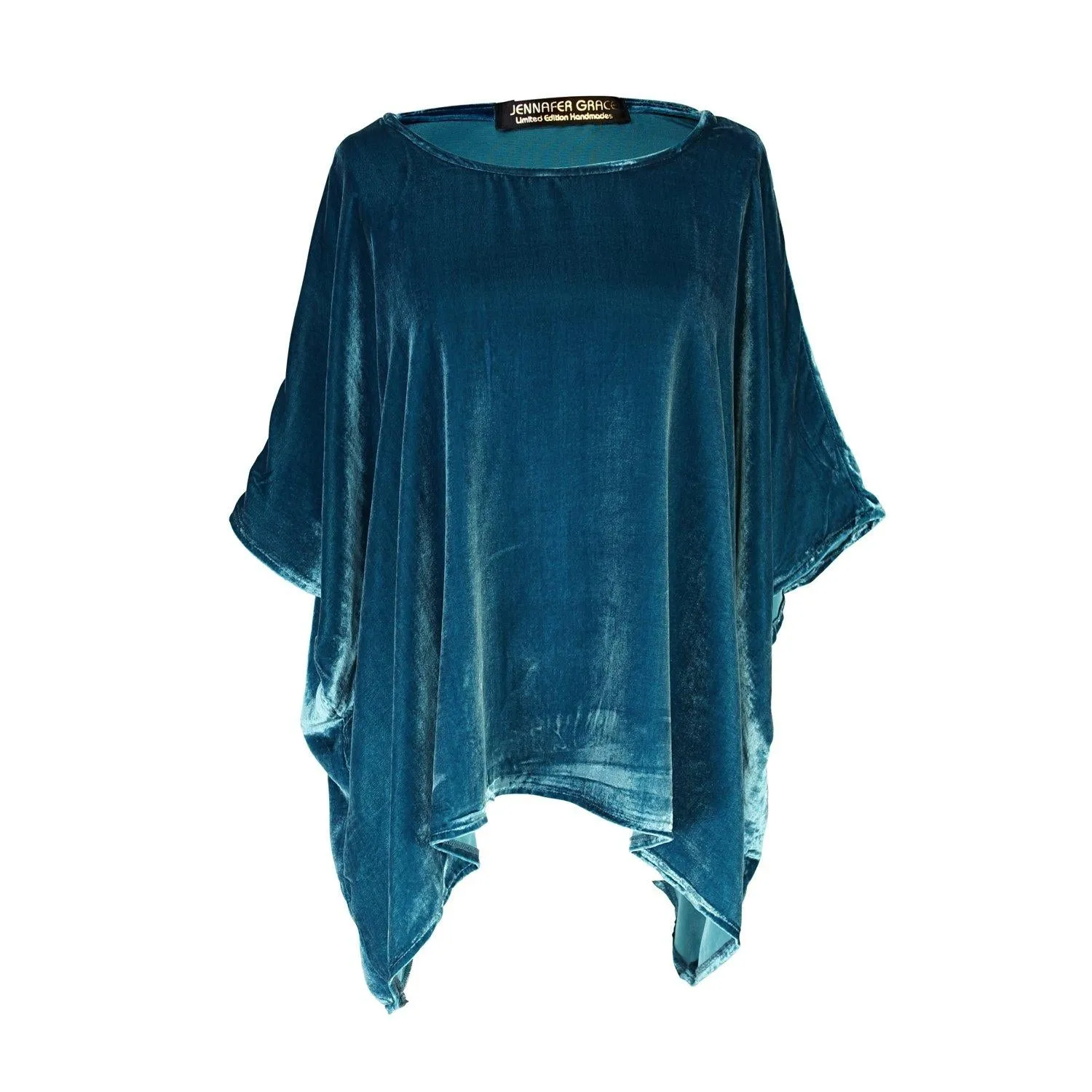 Peacock Silk Velvet Scarf Top