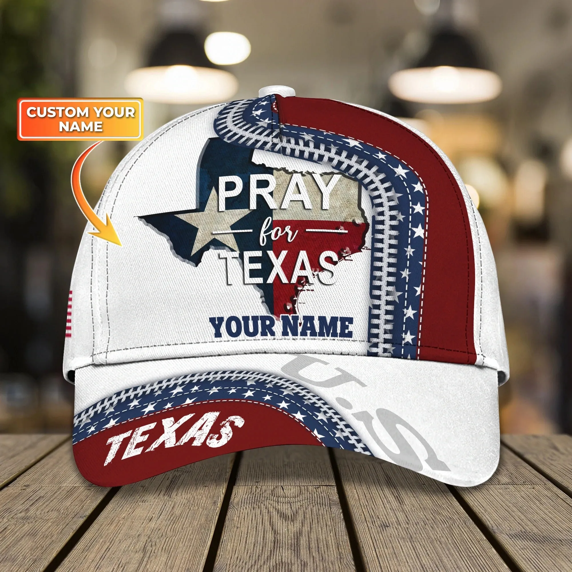 Personalized 3D All Over Print Texas Cap, Baseball Cap God Bless Texas, Pray For Texas Cap Hat