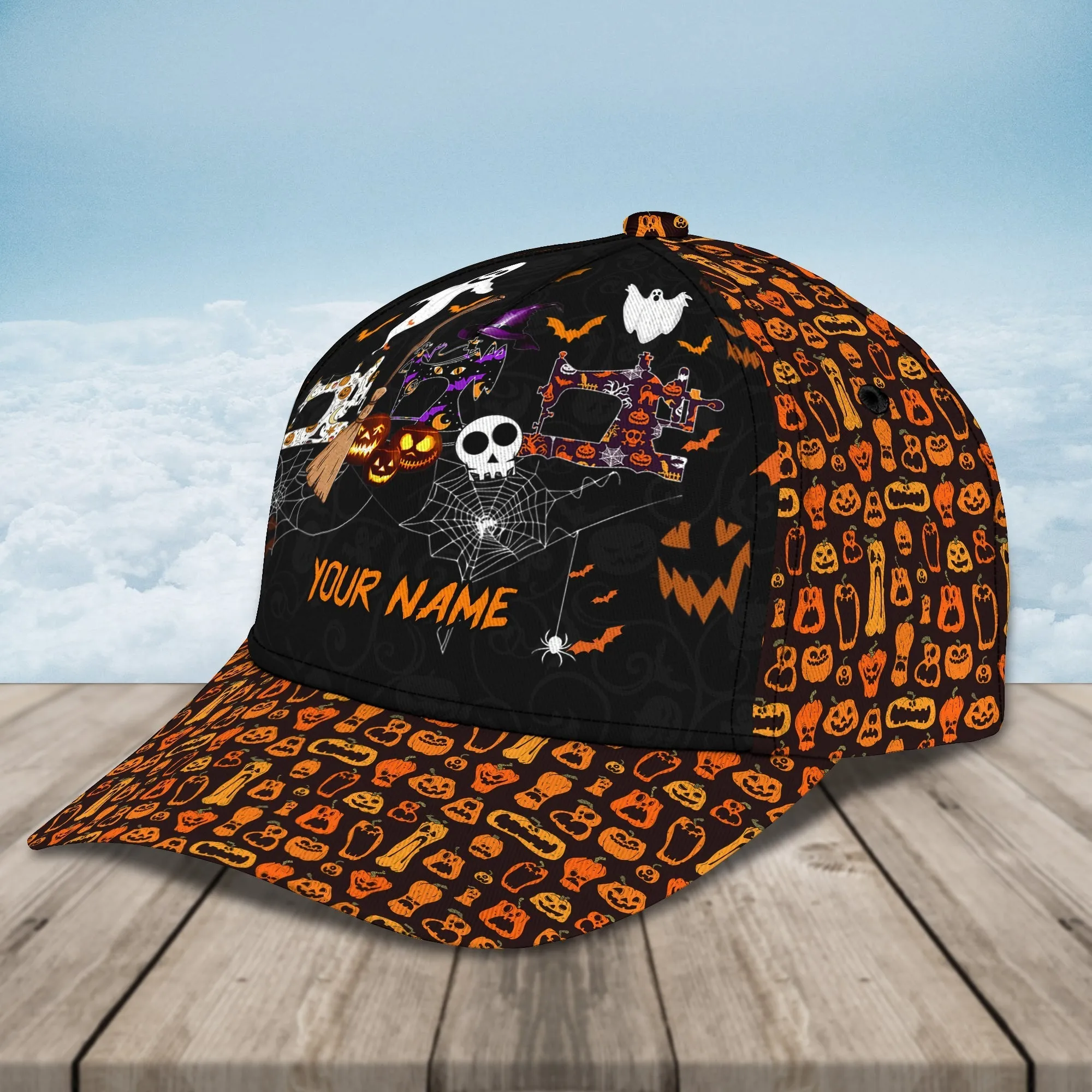 Personalized 3D All Over Printed Ghost Halloween Cap Hat, Classic Cap Halloween Gifts