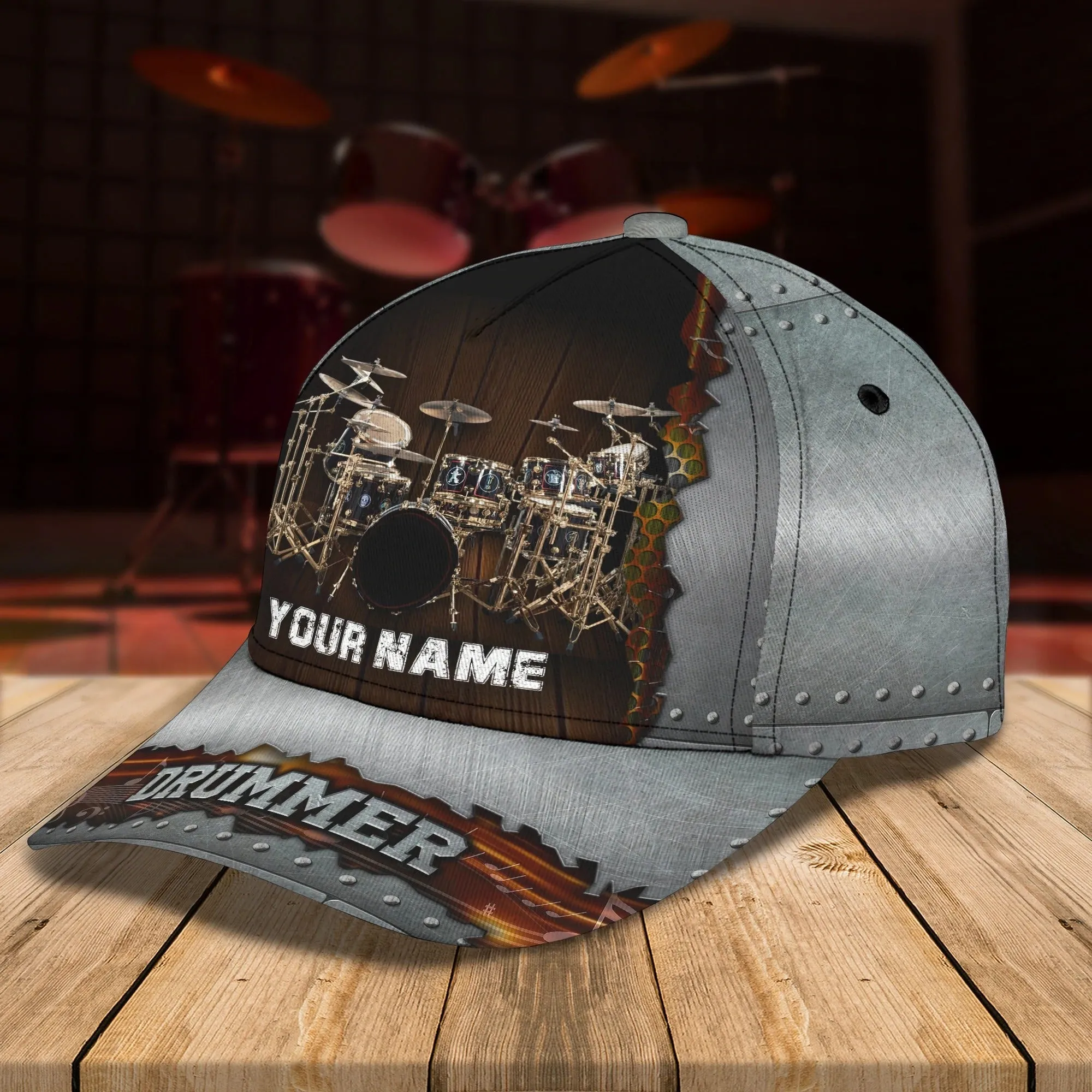 Personalized 3D Full Print Drum Cap Hat, To My Husband Drummer Gift, To My Boy Drummer, Drummer Cap Hat