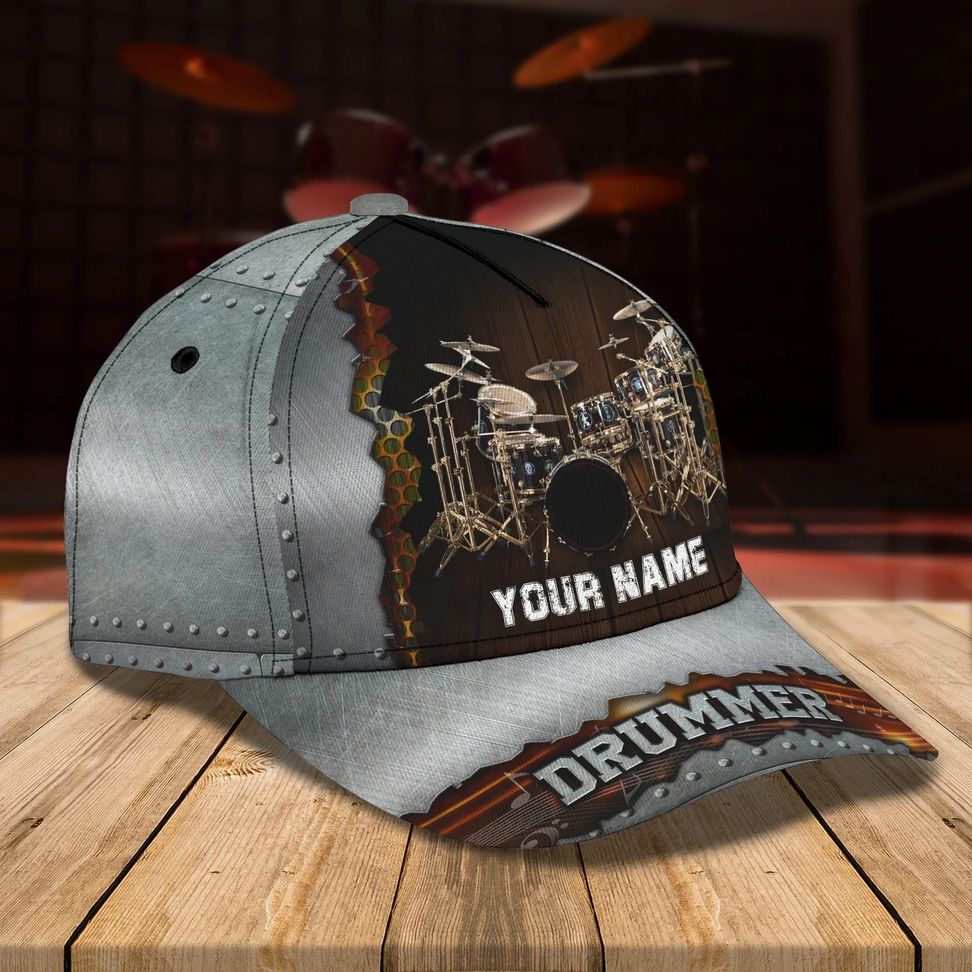 Personalized 3D Full Print Drum Cap Hat, To My Husband Drummer Gift, To My Boy Drummer, Drummer Cap Hat