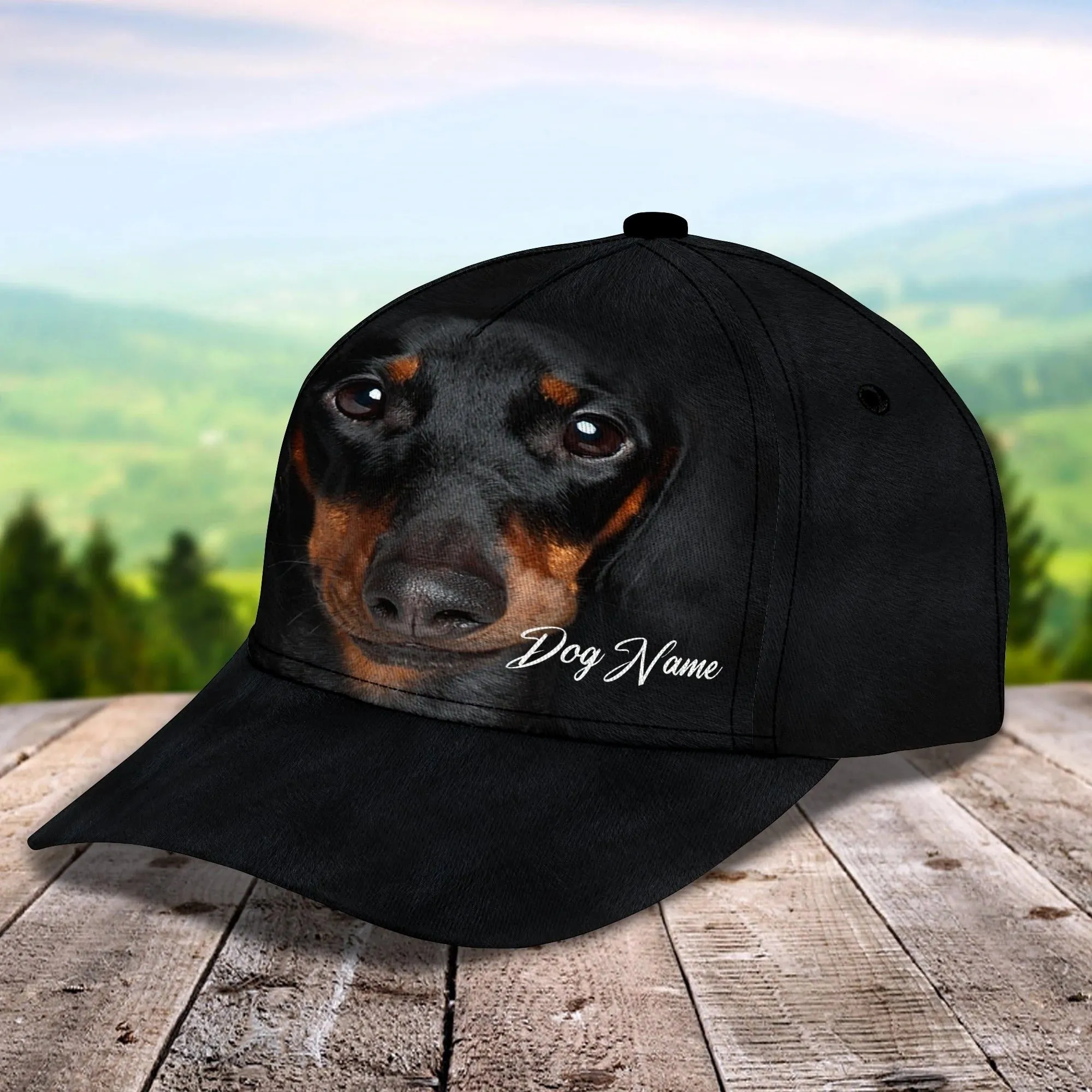 Personalized Baseball Dachshund Cap Hat For Dog Lover, 3D Full Print Dachshund Dog Cap Hat