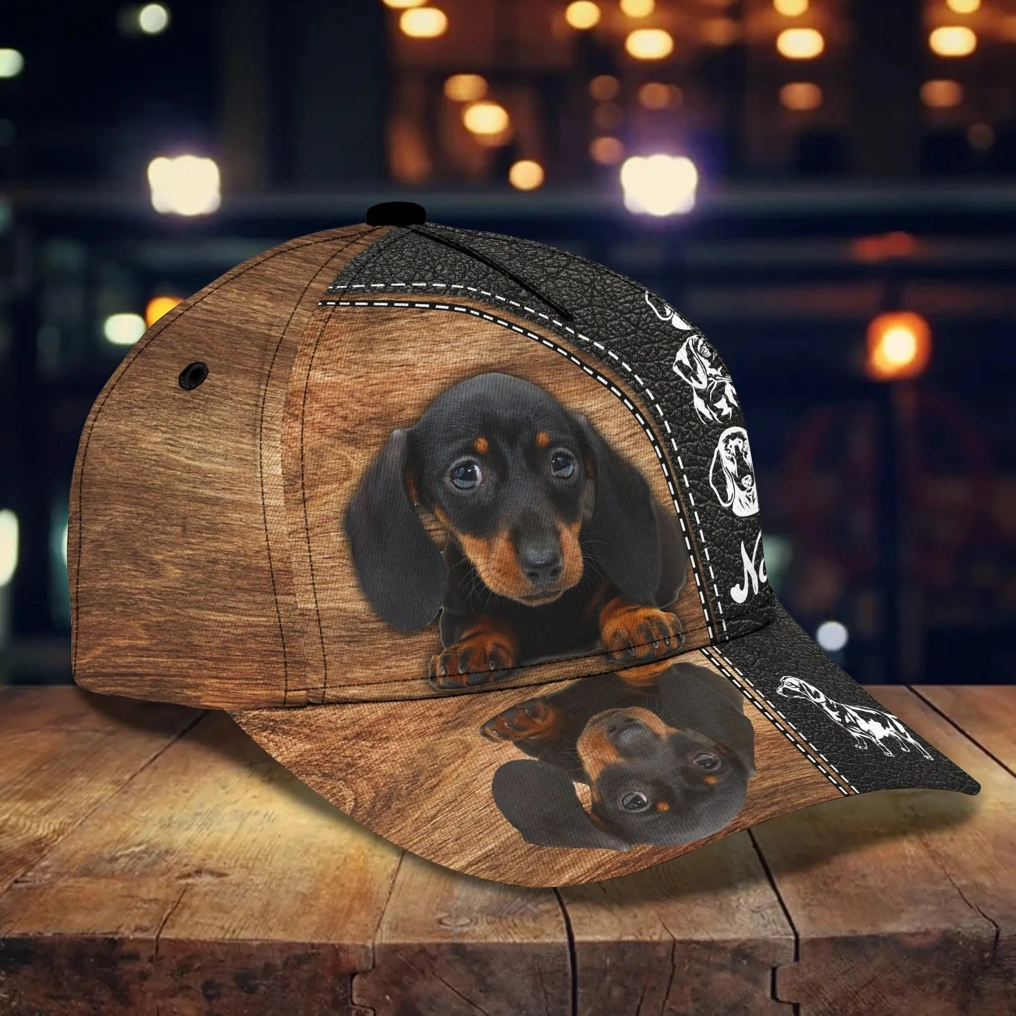 Personalized Baseball Dachshund Cap Hat For Dog Lover, 3D Full Print Dachshund Dog Cap Hat