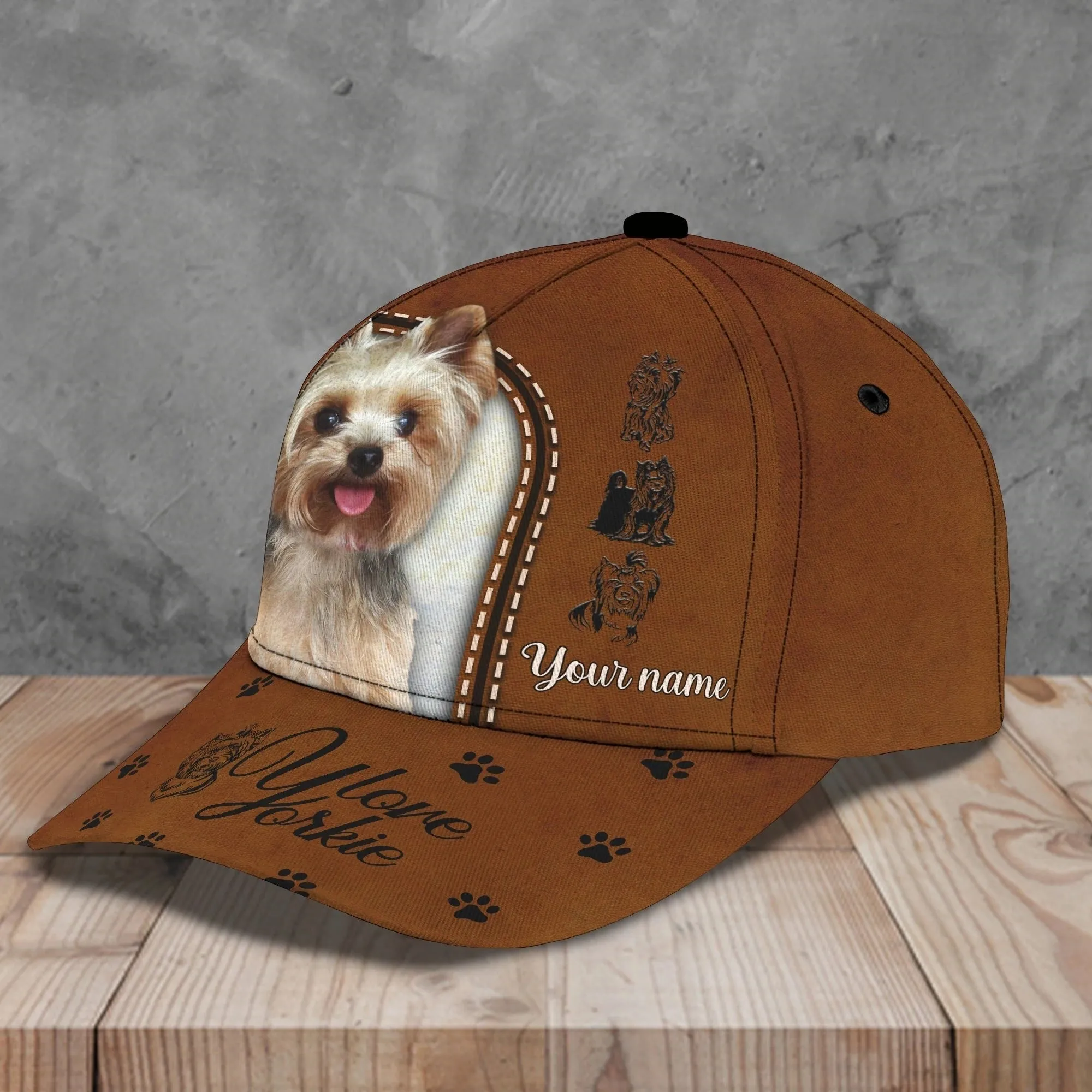 Personalized Baseball Yorkshire Cap Hat For Dog Lover, 3D Full Print Yorkshire Dog Cap Hat