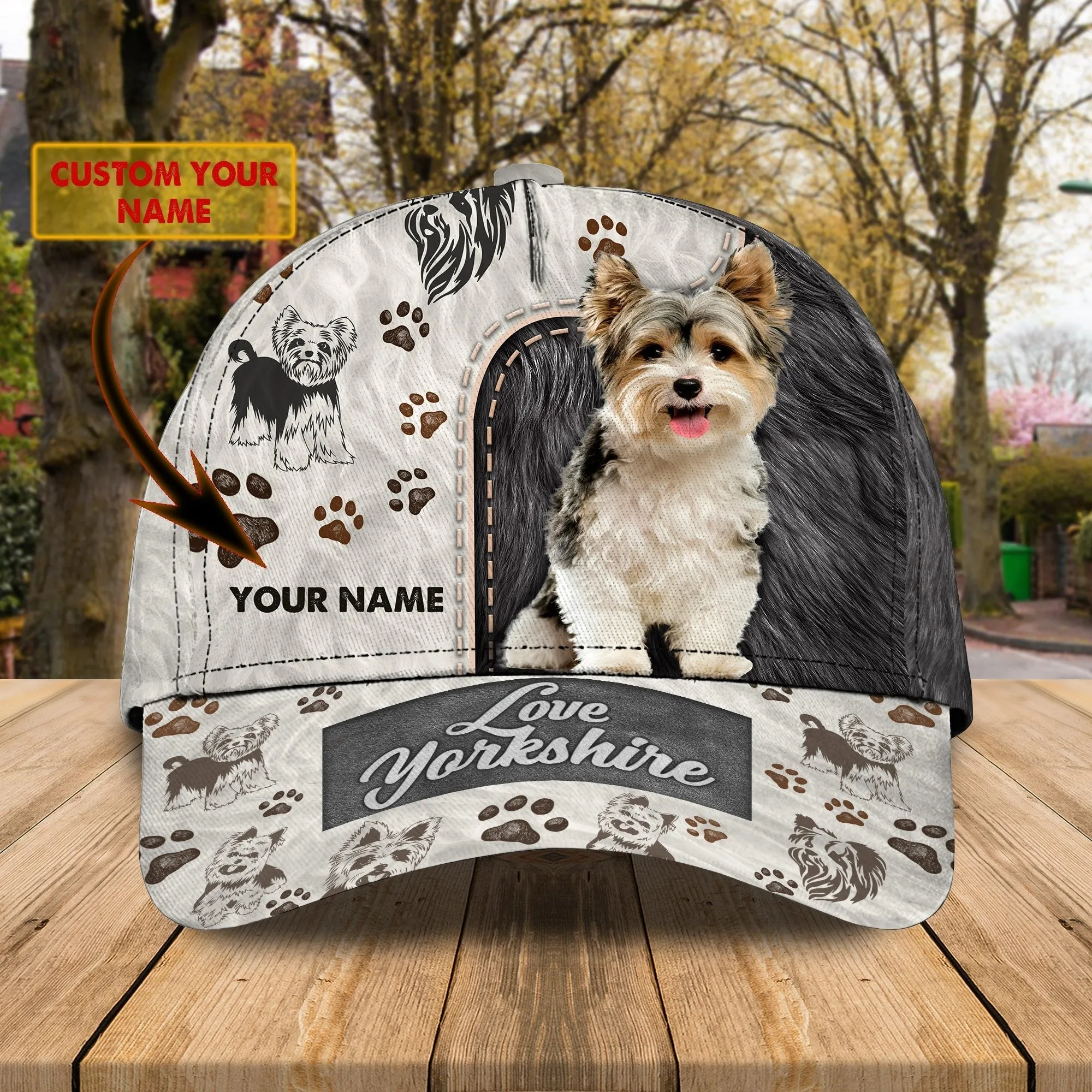 Personalized Baseball Yorkshire Cap Hat For Dog Lover, 3D Full Print Yorkshire Dog Cap Hat