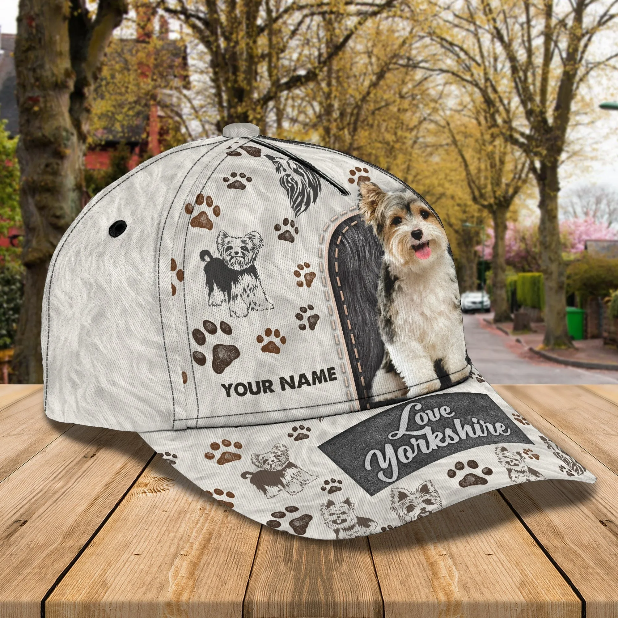 Personalized Baseball Yorkshire Cap Hat For Dog Lover, 3D Full Print Yorkshire Dog Cap Hat