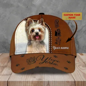 Personalized Baseball Yorkshire Cap Hat For Dog Lover, 3D Full Print Yorkshire Dog Cap Hat