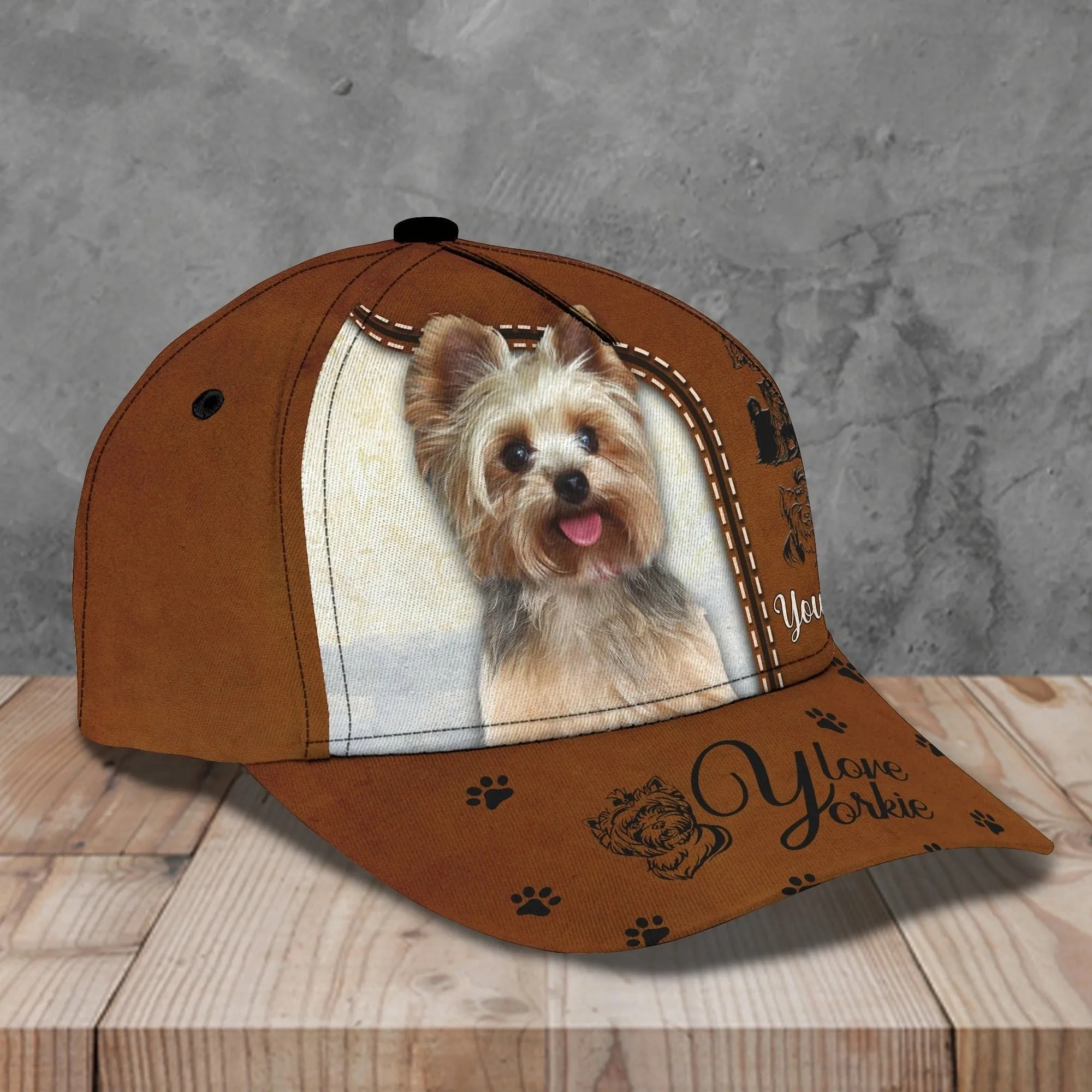 Personalized Baseball Yorkshire Cap Hat For Dog Lover, 3D Full Print Yorkshire Dog Cap Hat