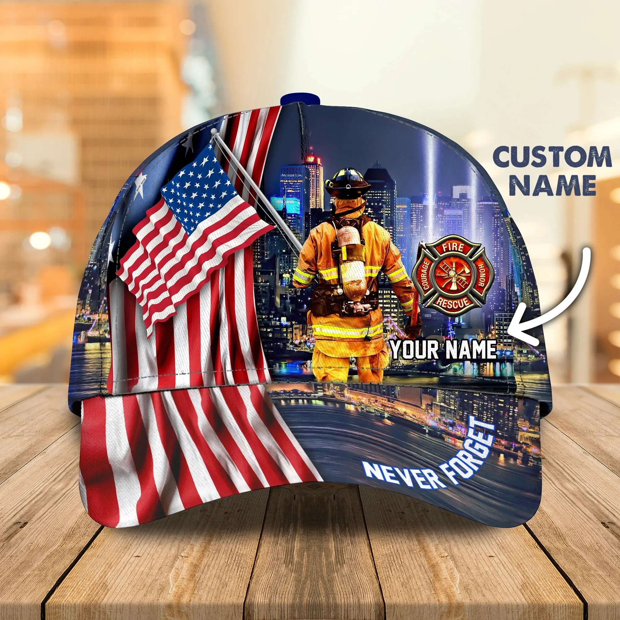 Personalized Classic Cap Firefighter Eagle For Men And Woman, Baseball 3D Firefighter Cap Hat