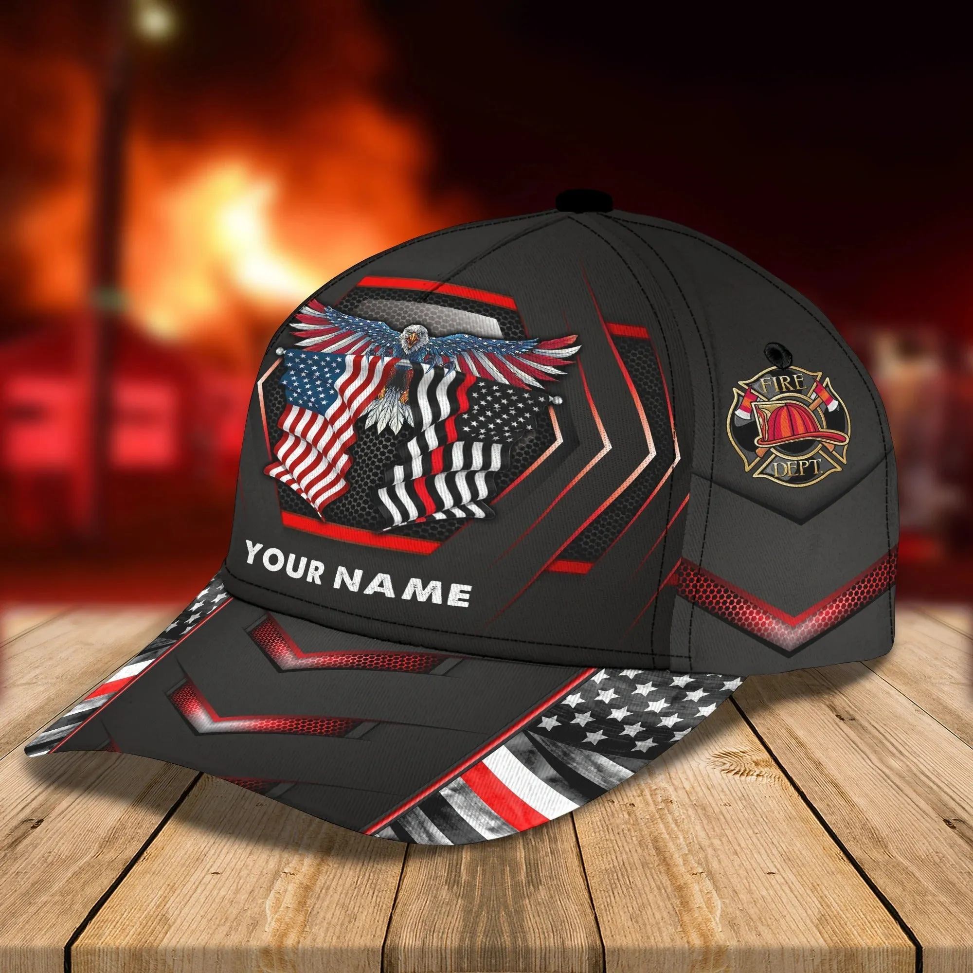 Personalized Classic Cap Firefighter Eagle For Men And Woman, Baseball 3D Firefighter Cap Hat