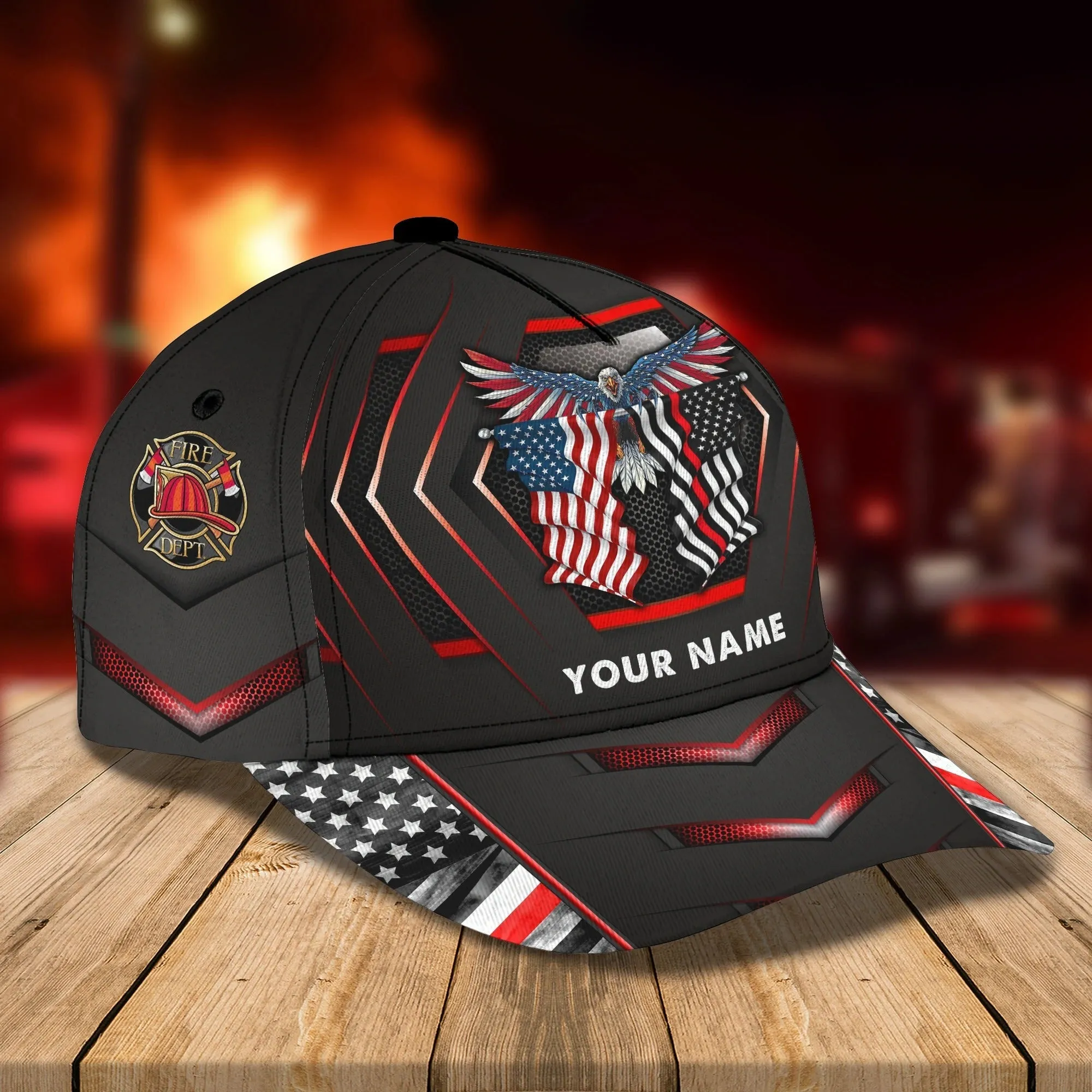 Personalized Classic Cap Firefighter Eagle For Men And Woman, Baseball 3D Firefighter Cap Hat