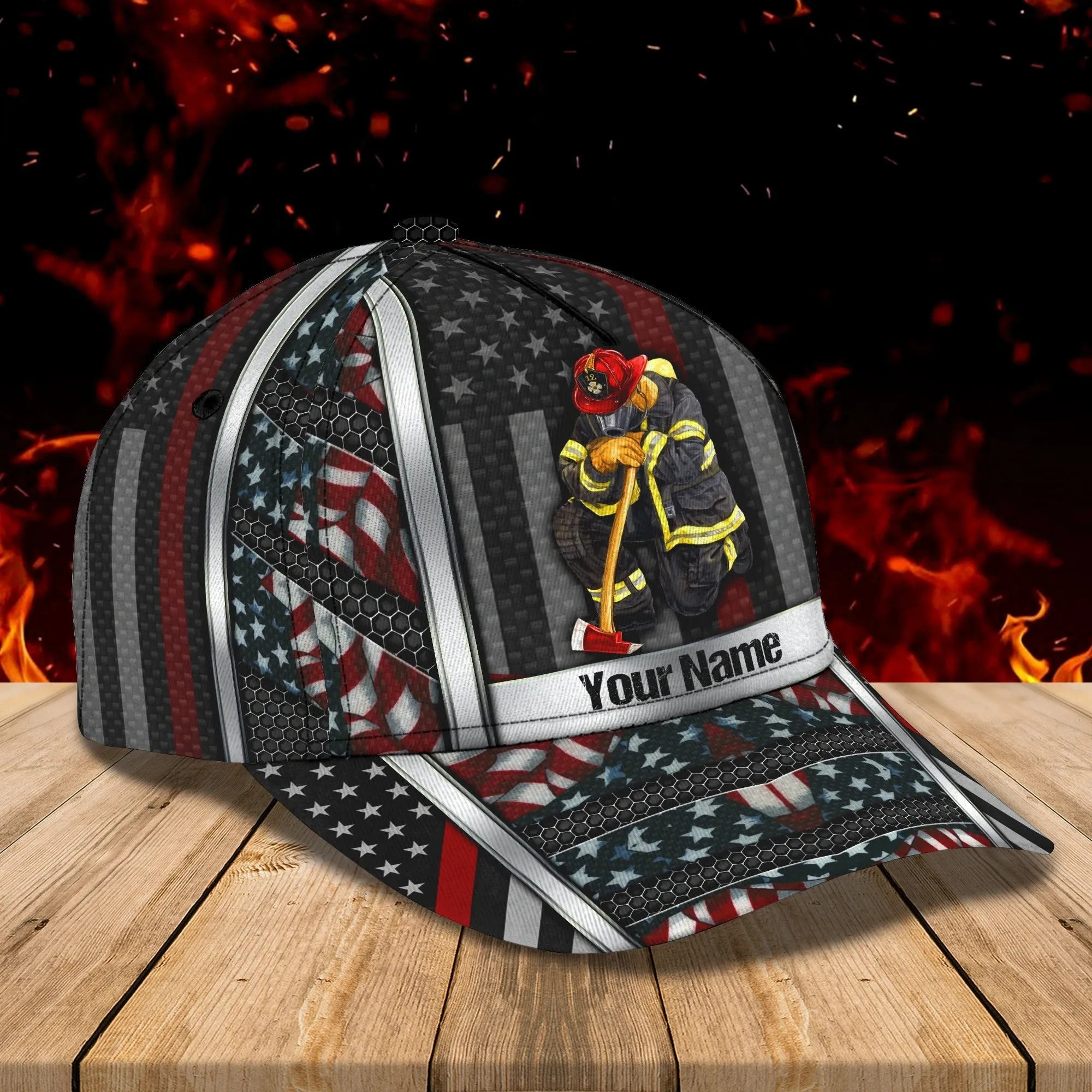 Personalized Classic Cap Firefighter Eagle For Men And Woman, Baseball 3D Firefighter Cap Hat