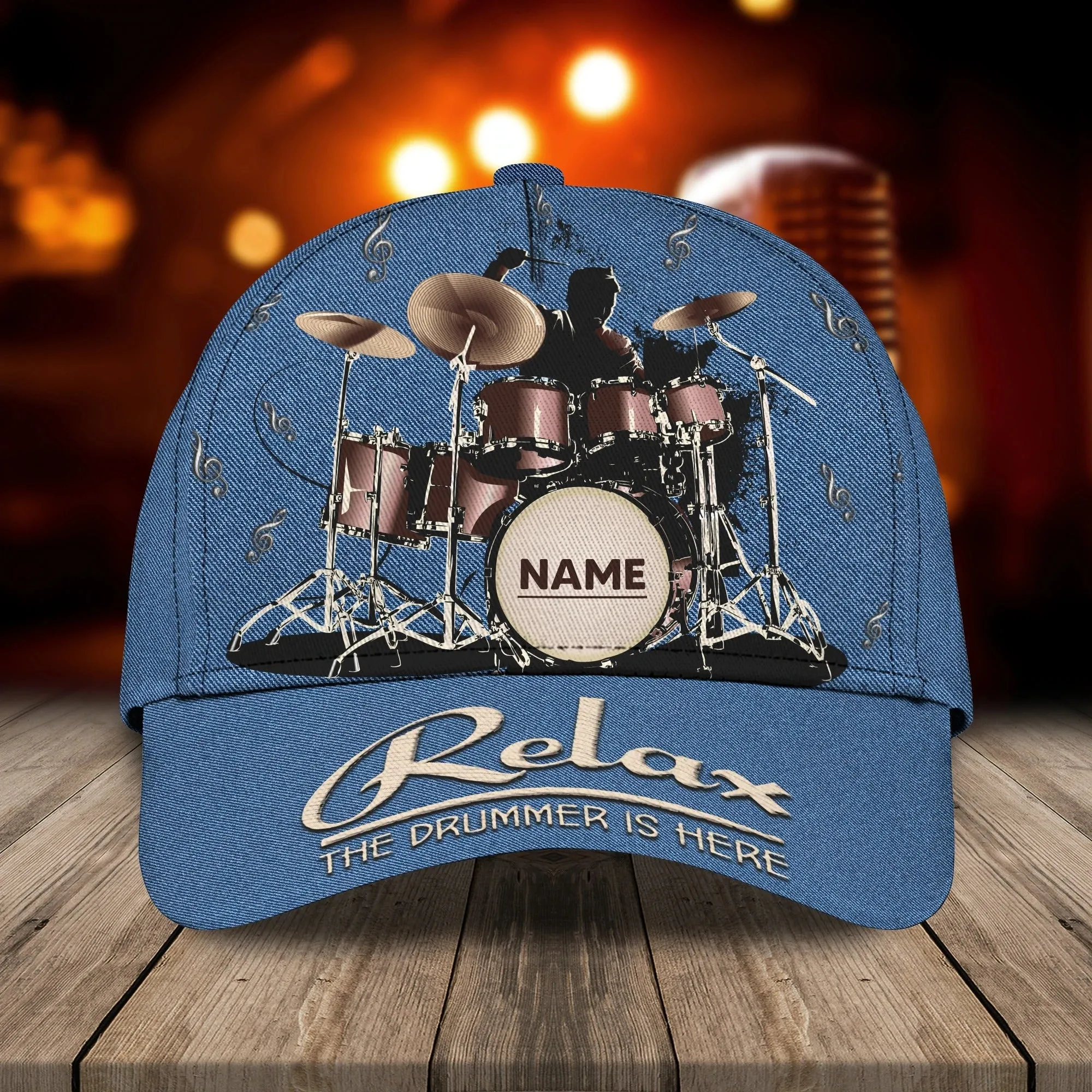 Personalized Drum Baseball Cap For Man And Woman, Birthday Present To Drummer, Drummer Summer Cap Hat