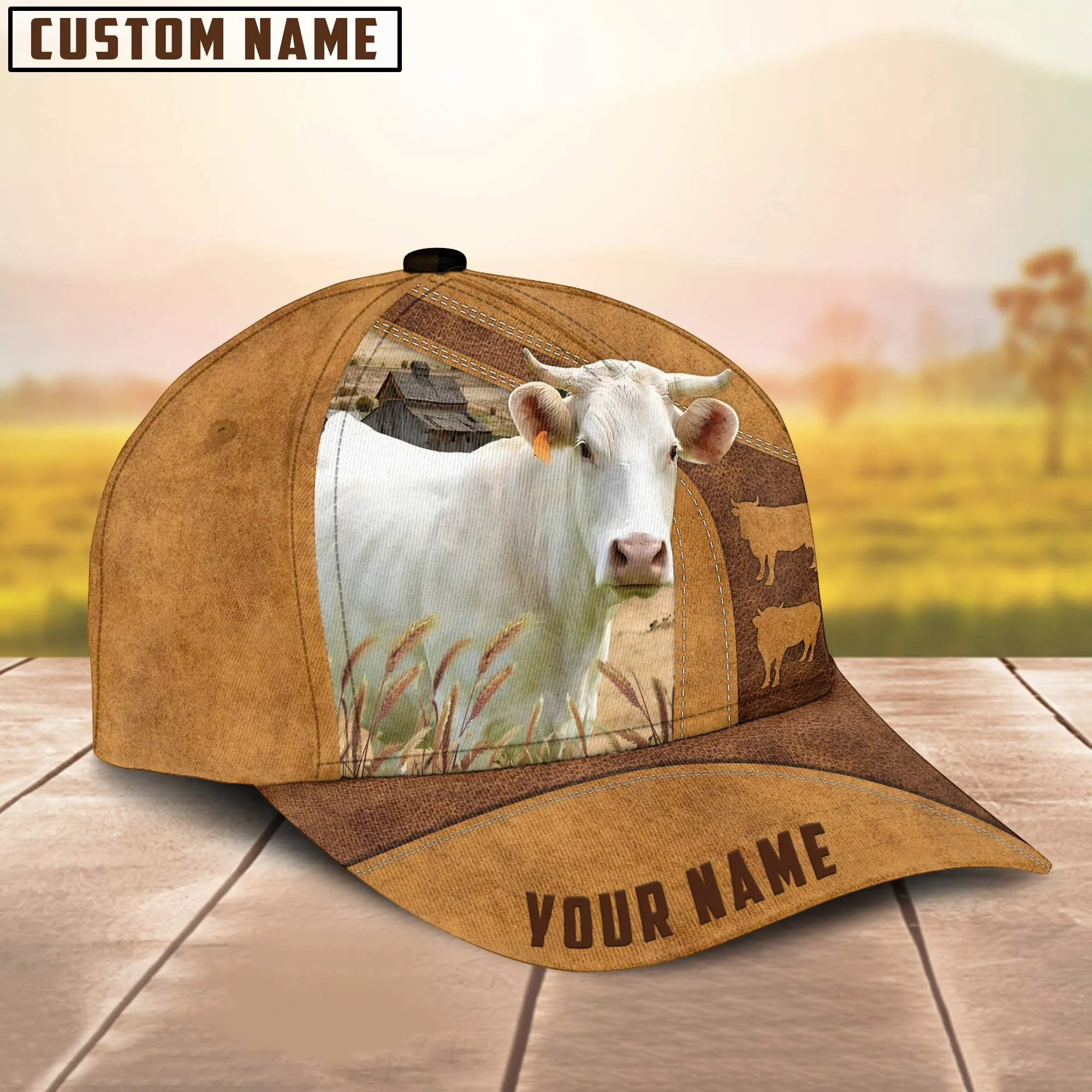 Personalized Name Charolais Cattle Cap, Cattle Hat, Farm Baseball Hat, Cap Hat For Cow Lover