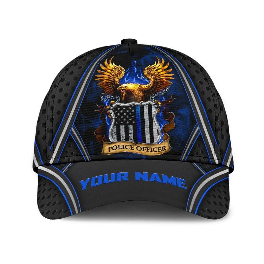 Personalized Police Badge Cap, Police Officer Hat for Police Birthday Gift 3D Baseball Cap