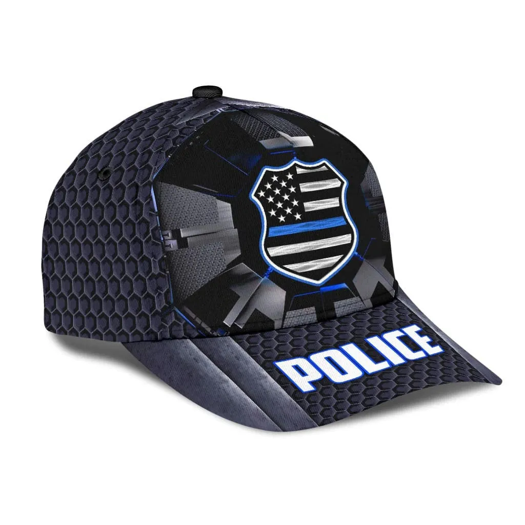 Personalized Police Badge Cap, Police Officer Hat for Police Birthday Gift 3D Baseball Cap