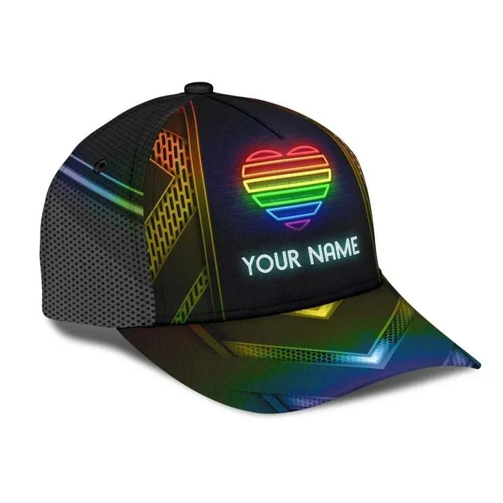 Personalized Pride Baseball Cap With Name, Same Love Same Right Lgbt Printing Baseball Cap Hat