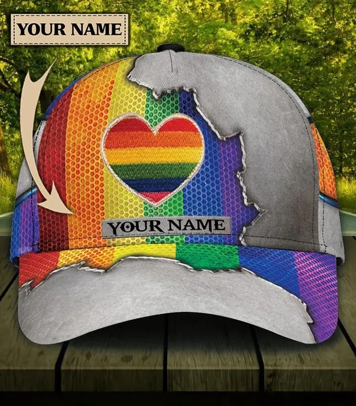 Personalized Pride Baseball Cap With Name, Same Love Same Right Lgbt Printing Baseball Cap Hat