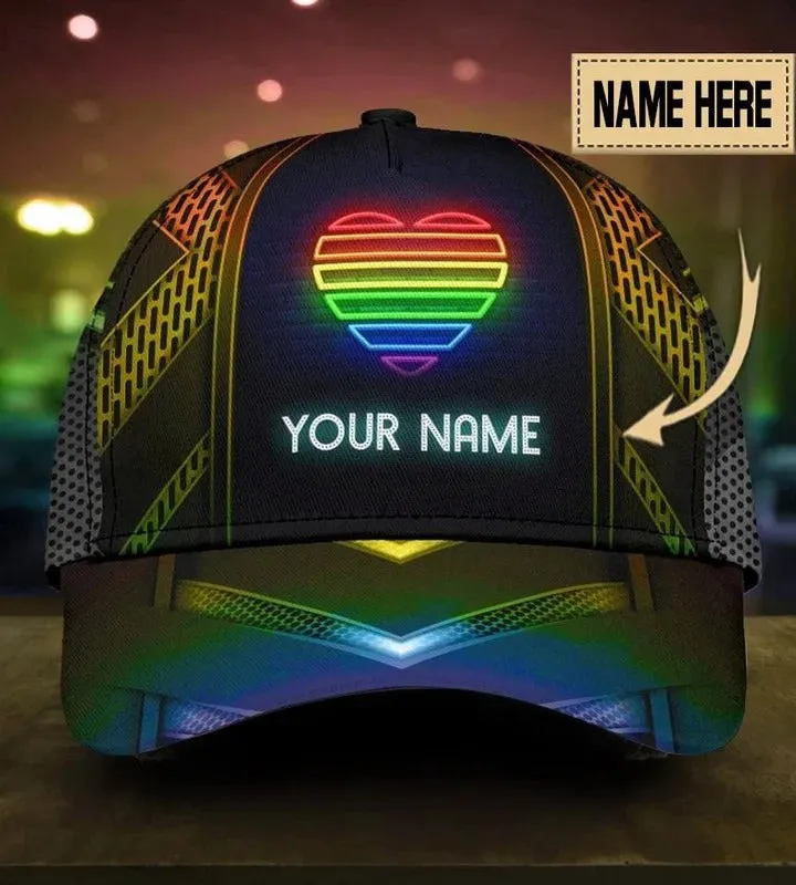 Personalized Pride Baseball Cap With Name, Same Love Same Right Lgbt Printing Baseball Cap Hat