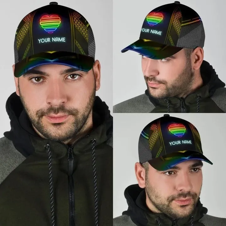 Personalized Pride Baseball Cap With Name, Same Love Same Right Lgbt Printing Baseball Cap Hat