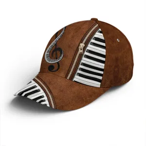 Piano Music Theme Leather Style Vintage Baseball Cap Coolspod