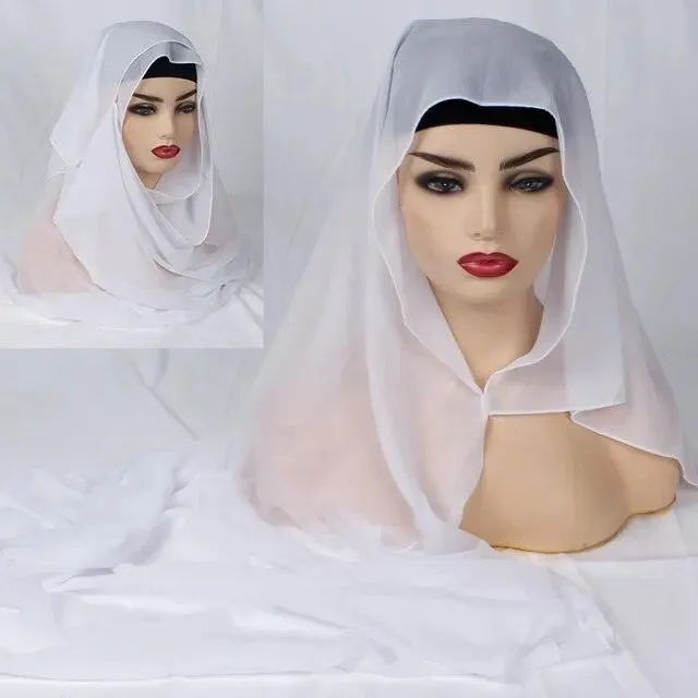 Plain Chiffon Instant Hijab Scarf  for Women